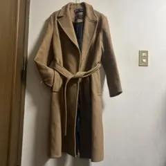 ZARA MANTECO イタリア生地 キャメル ベルテッド ガウンコート
