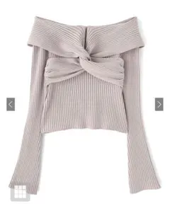 リブ編み クロスデザイン セーター GRL