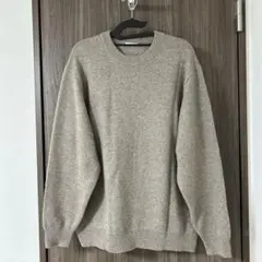 GU ベージュクルーネックセーター 351-342538(24-01)