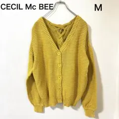 CECIL McBEE 編み込みリボン　長袖ニット イエローM 春秋のサムネイル
