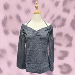 y2k 00 平成ギャル グランジ パンク オフショル ピチ ニット