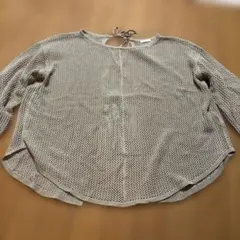 バックリボン メッシュニット ベージュ