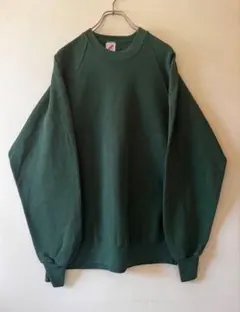 USA製 JERZEES 無地スウェット XL 深緑*