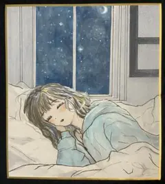 手描きイラスト 女の子 ケント紙 オリジナル 原画 アナログ - メルカリ