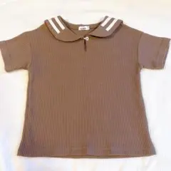 セーラーカラー Tシャツ 120cm 半袖 ワッフル セーラー襟 ペアマノン