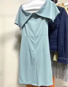 パステルな水色が最高に可愛い♡ オフショル　ドレス　ワンピース　結婚式　イベント