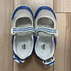 イフミー　IFME メッシュ スクールシューズ ホワイト/ブルー 16.5cm