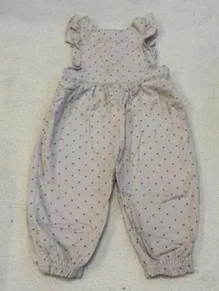 【90サイズ】【apre les cours】ドット柄オーバーオール