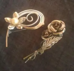 アンティーク　エレガントなシルバーブローチセット　レトロ　当時物