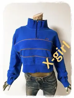 ☘️T20830☘️X-girl×YURINOハーフジップトレーナー 1