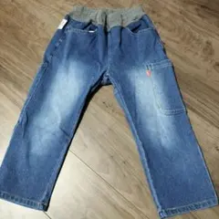 美品エフオーキッズ デニムブルー ハーフパンツ ゴムウエスト140