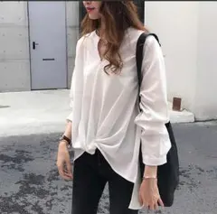 スキッパー シャツ レディース スキッパーブラウス vネック トップス ブラウス