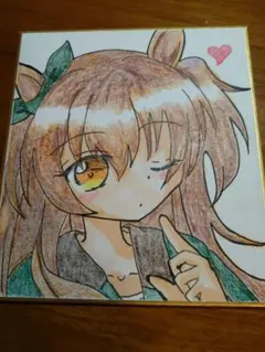 ウマ娘 マヤノトップガン 手描きイラスト 色紙のサムネイル