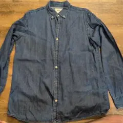 GLOBAL WORK デニムボタンダウン長袖シャツ