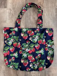 【美品】フェイラー　FEILER ストロベリー　苺　ネイビー　ハンドバッグ ストロベリードット バッグ L/STD-223014(ネイビー): LOVERARY