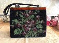 総ビーズ刺繍 ゴージャス　花柄 ハンドバッグ