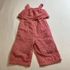 ZARA ザラ ピンク 刺繍　オーバーオール 80