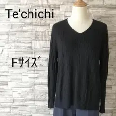 Techichi TERRASSEテチチテラス　Vネックリブニット　長袖　薄手F