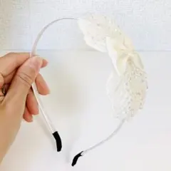 カチューシャ リボン ホワイト