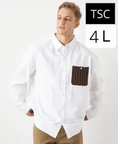 ≪SALE≫【TSC】オックスデザインB.Dシャツ 白 4L