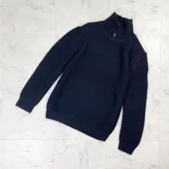 リキエルオム 襟付きウールニット ハイネック ブラック サイズM*LD362