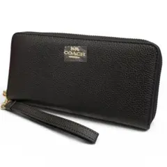 【新品】COACH コーチ 長財布 ラウンドファスナー ブラック レザーのサムネイル