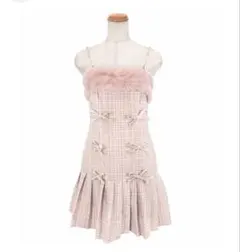 TIKA ピンク系チェック柄キャバドレス