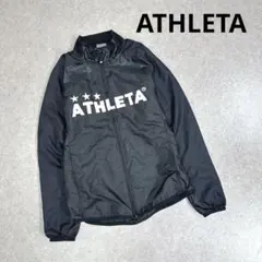ATHLETA アスレタ フルジップ ウインドジャケット ロゴ入り ブラック S