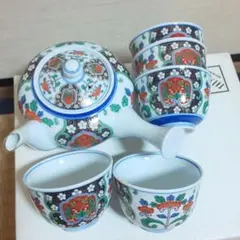 【有田焼　弥左ヱ門窯 (彌右衛門窯)】　茶器揃　急須　湯呑セット　箱付き