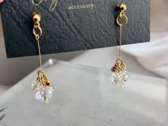 新作47 ✳︎クリア系チャーム　シンプルピアス✳︎アレルギー対応✴︎
