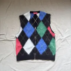 Supreme Brushed Argyle Zip Up Vest Black - メルカリ