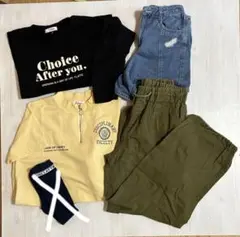 ピンクラテ　Tシャツ、デニム短パンなど　150