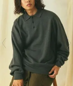 Relax Fit リラックスフィット スウェットライク ポロカラーニット