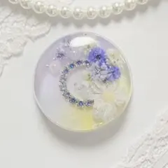 新作☆レジンヘアゴム　紫色の宝石 新作】♡透き通る水のような貝殻レジンヘアゴム【金属アレルギー