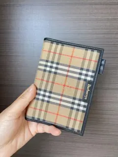 74.3様専用 BURBERRY 二つ折り財布 ノバチェックブラックがま口タイプ