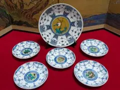 有田焼 龍峰窯 古伊万里 祥瑞花丸紋 中皿 取り皿 5枚組 - メルカリ