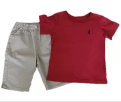 美品ワールド赤キッズ 半袖Tシャツ ハーフパンツ 2点セット 男の子　子供用服のサムネイル