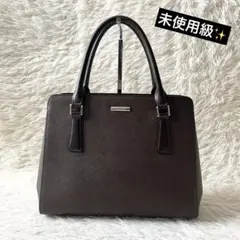 未使用級✨バーバリー ノバチェック ハンドバッグ ダークブラウン レザー