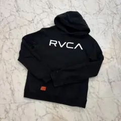 RVCA ブラックパーカー フロントポケット付き　160