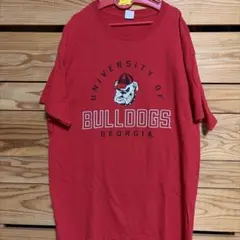 ジョージア大学 カレッジロゴ Tシャツ レッド ブルドッグ 半袖