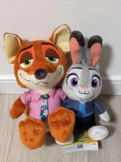 ズートピア２ ペアぬいぐるみ　ニック・ワイルドとジュディ・ホップス