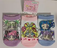 キミとアイドルプリキュア ソックス 3足組 15-20cm デフォルメ