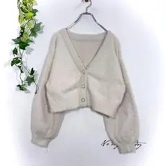 INGNI イング シャギーニット カーディガン Vネック クロップド丈 M