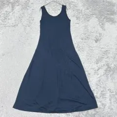 ノースリーブTシャツロングワンピース日本製［M］ネイビー