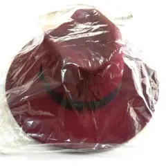 【新品】WEGOウィゴー★ツバ広ハット/フェルト黒リボン/ワイン