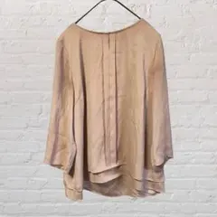 10102 ユナイテッドアローズ 長袖タックシャツ ブラウス ベージュ綺麗め古着