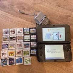 NEW3DSLL,3DSソフト18個,DSソフト6個,充電器