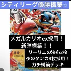 構築済みデッキ　ポケモンカードゲーム　メガルカリオexデッキ　シティリーグ優勝