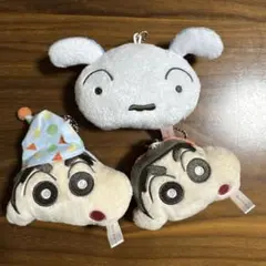 クレヨンしんちゃん　フェイスぬいぐるみ　ガチャガチャ　3個セット