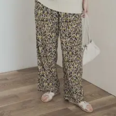 フラワープリントドライタッチリラックスパンツ （BEG×YEL）